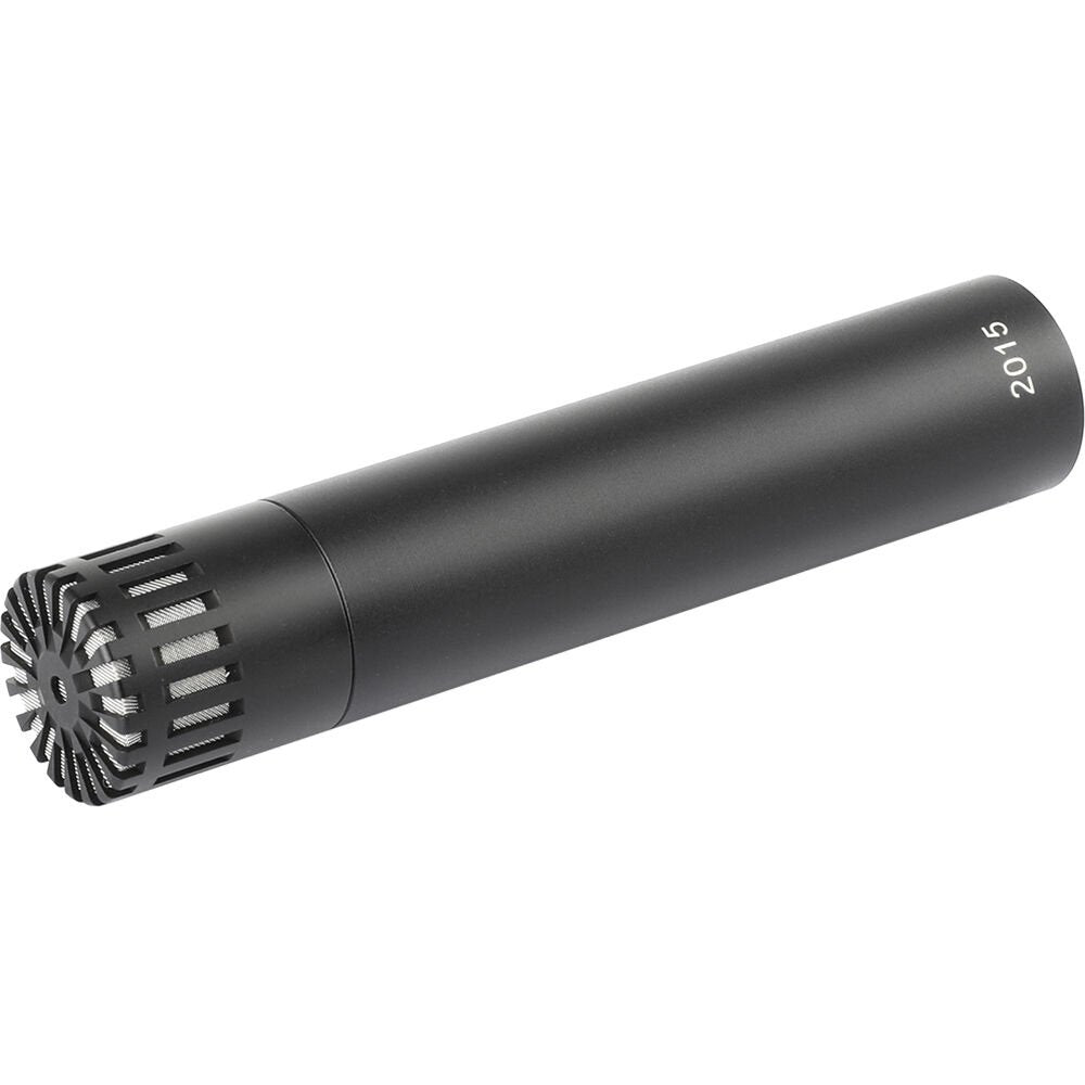 Black cylindrical microphone with a metal mesh grille and the number 2015 on the side.