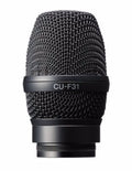 Black metal microphone capsule with mesh grille and CU-F31 marking.