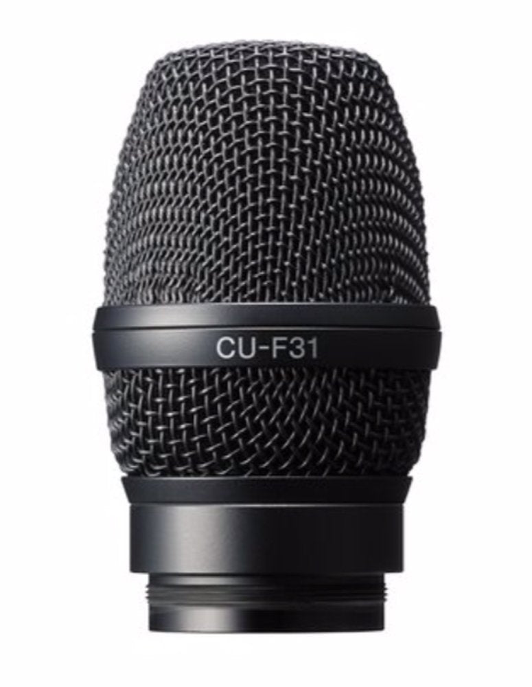 Black metal microphone capsule with mesh grille and CU-F31 marking.