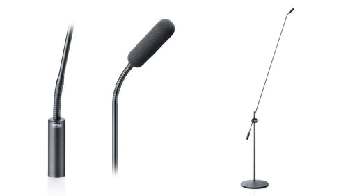 DPA Microphones 4098 CORE Supercardioid Microphone, XLR, 122 cm (48 in) Boom w/Floor Stand - Black, studio recording microphone body