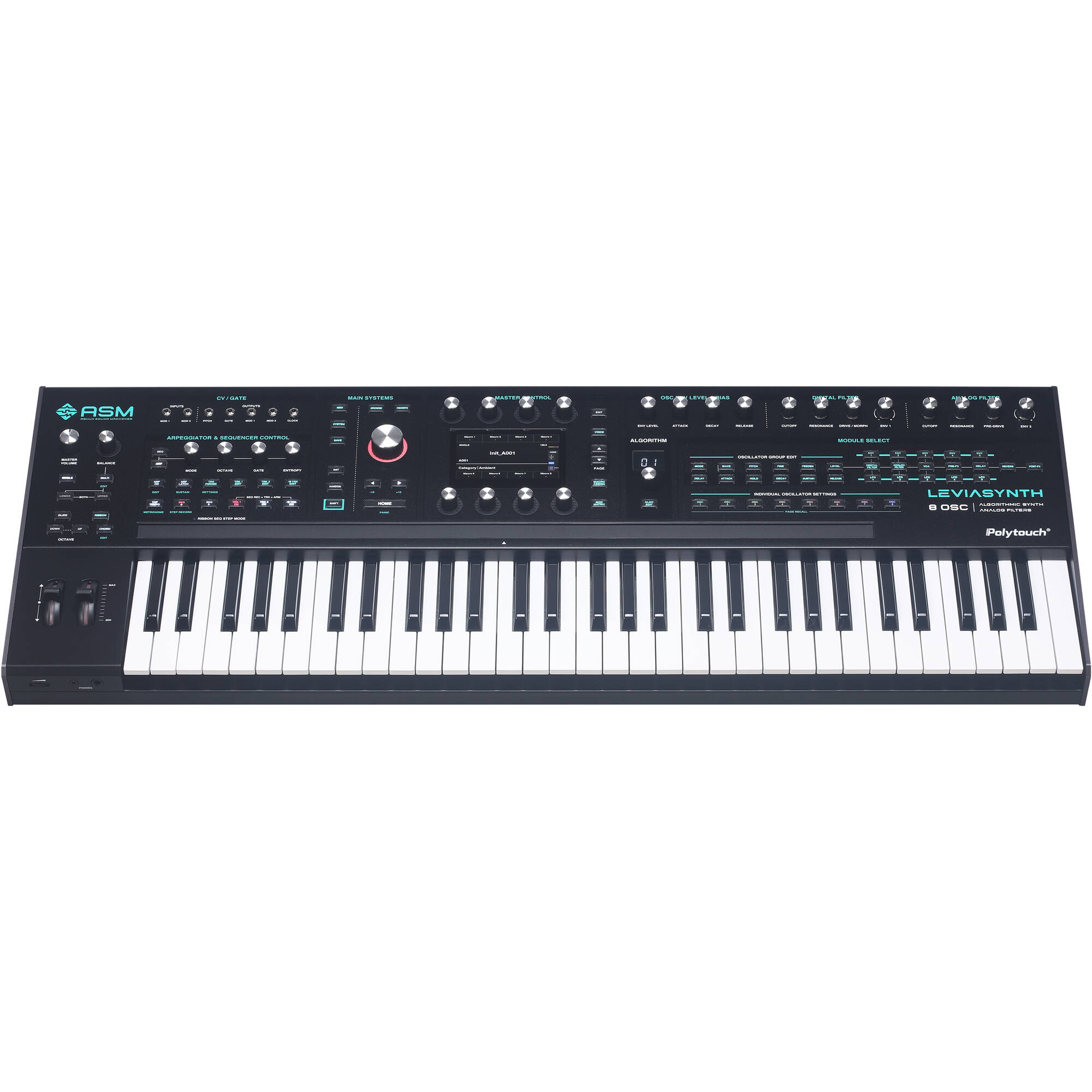 Ashun Sound Machines ASM Leviasynth LSKB - Hybrid Algorithmic Synth Keyboard With 16 voices, 8 Oscillators Per Voice — Synthesizer