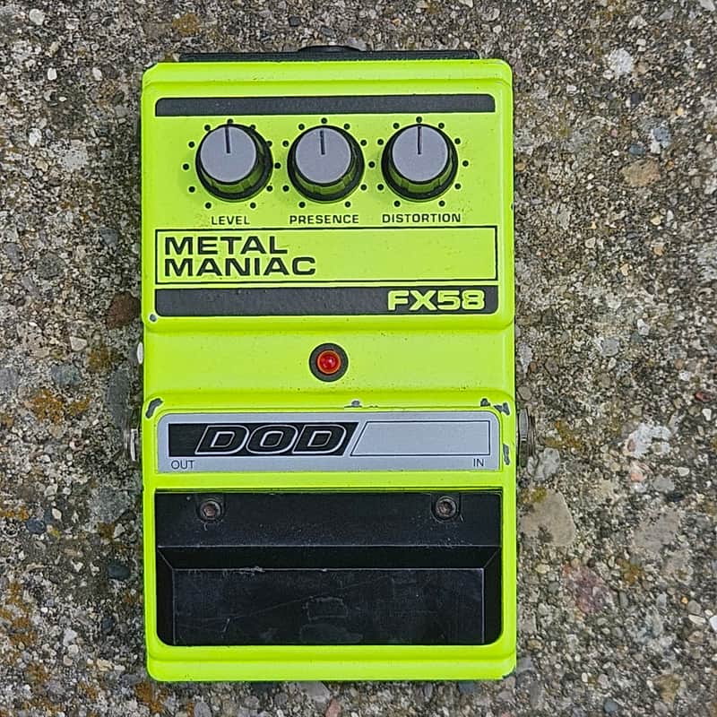 DoD Metal Maniac FX58 Distortion Fuzz pedal early 90's READ DoD fx58 1990 - Neon day glow yellow