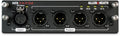 Black panel with one XLR input, four XLR outputs, push button, and sample rate indicators from Allen & Heath.