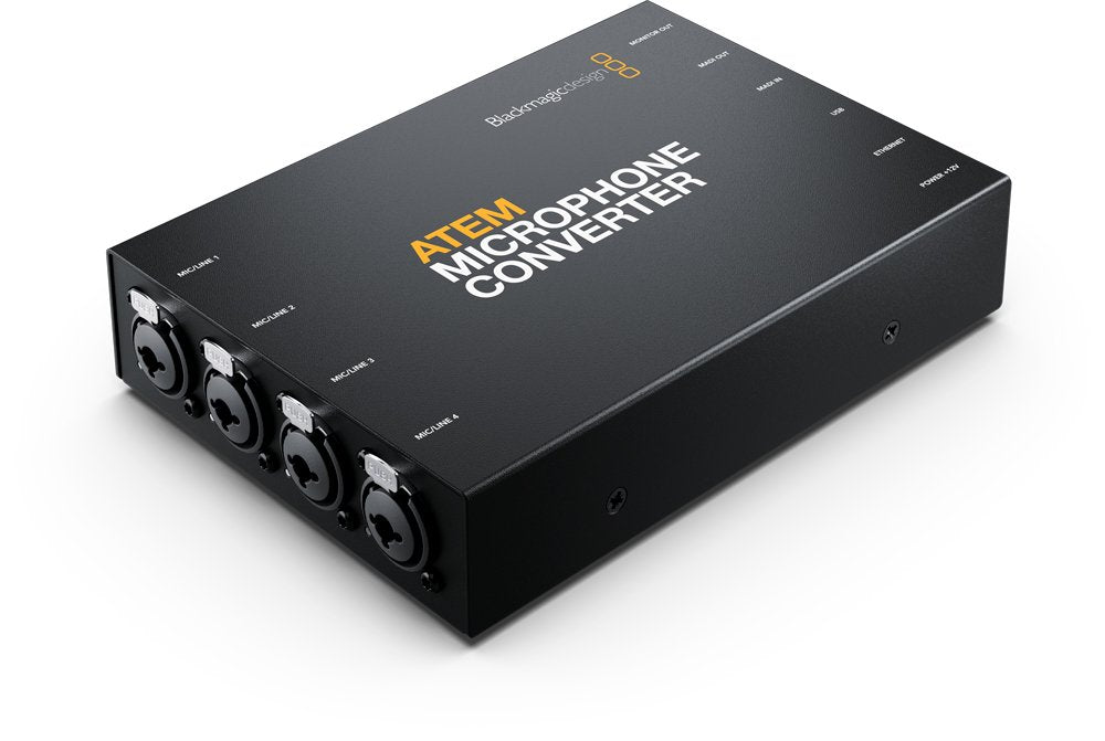 BLACKMAGIC DESIGN ATEM Microphone Converter, studio recording microphone body