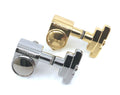 Two guitar tuning machine heads in gold and silver finishes with Wilkinson branding.