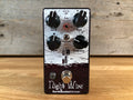 EarthQuaker Devices Night Wire pedal with four knobs, two toggle switches, and one footswitch on wood surface.