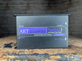 Black rectangular ART Phantom I 48V phantom power supply with labeled mic input and output connections.