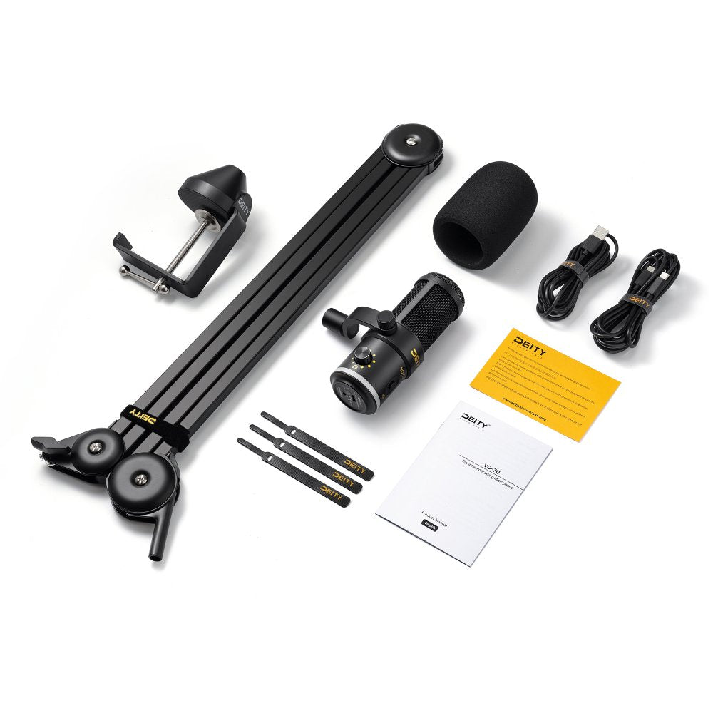 DEITY MICROPHONES VO-7U Podcast Kit - Black Edition (USB Microphone), studio recording microphone body