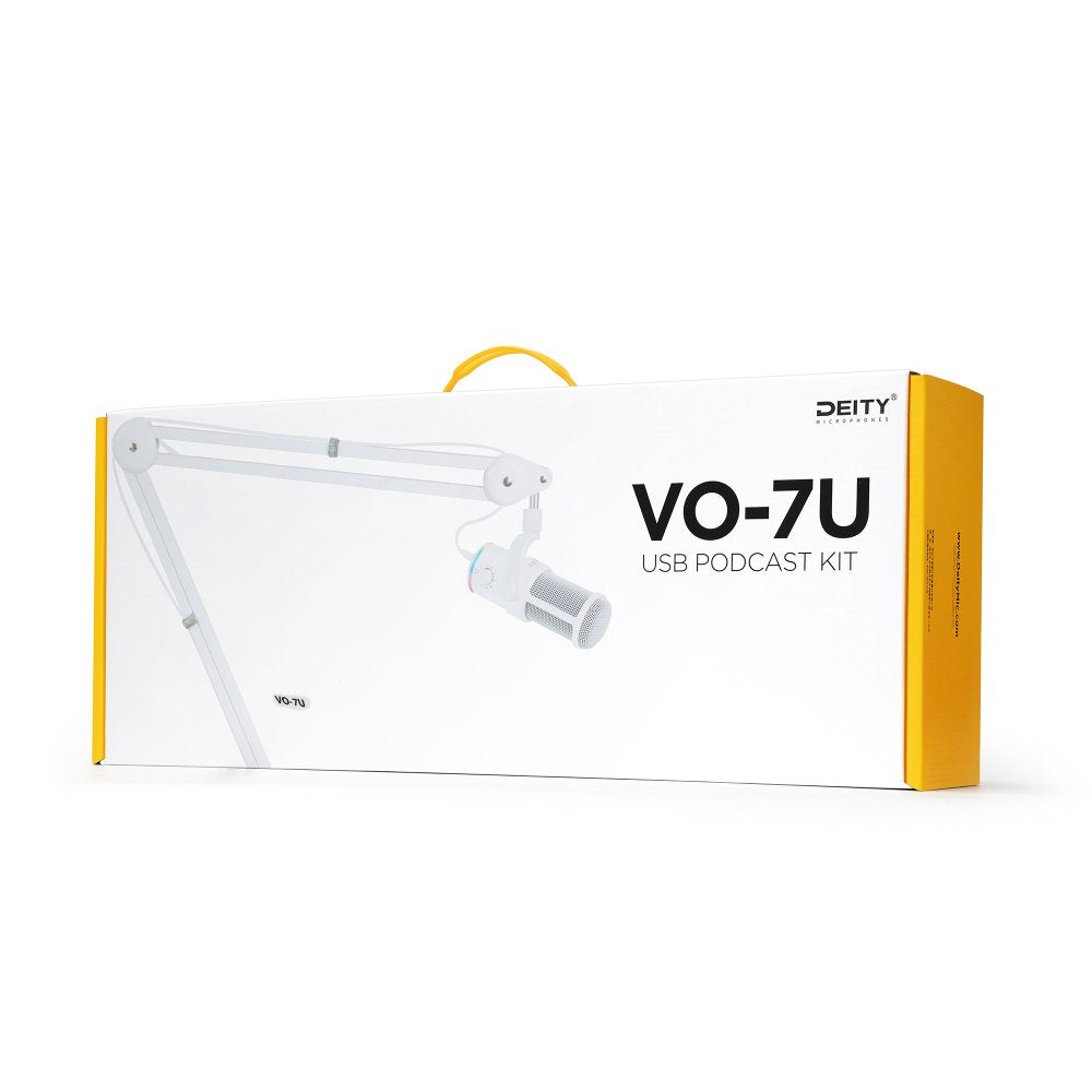 DEITY MICROPHONES VO-7U Podcast Kit - White Edition (USB Microphone), studio recording microphone body