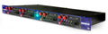 Rackmount audio equipment with multiple input channels featuring knobs, buttons, and 1/4 inch input jacks, labeled Swarm and Useful Arts.
