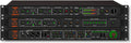 Front view of three stacked Dangerous Music rack-mount audio devices with controls and status LEDs.