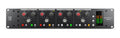 Front panel of a Solid State Logic Pure Drive Quad with four channel controls and LED level meters.