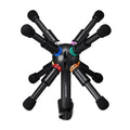 Eight black microphones with colored rings arranged radially around a central hub with the Audio-Technica logo.