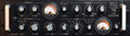 Front panel of a Gyraf Audio G25 Vocalshape preamplifier and equalizer unit with knobs, switches, and VU meters.