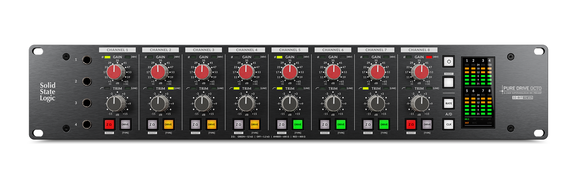 PureDrive Octo 8-Channel Mic/Line/Instrument Preamplifier