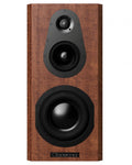 A wooden studio monitor speaker with three drivers and a Bryston logo on the front.