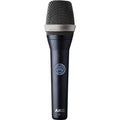 Black handheld condenser microphone with silver mesh grille and branded text AKG C7 on the body.