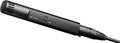 Black studio microphone with two switches labeled MKH 50 P48 and -10 dB with attached cable and XLR connector.