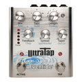 Silver Eventide UltraTap delay pedal with seven control knobs and two footswitches labeled ACTIVE and TAP.