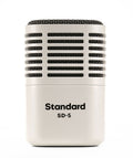 Front view of a white Standard SD-5 microphone with a black grille and ventilation slots.