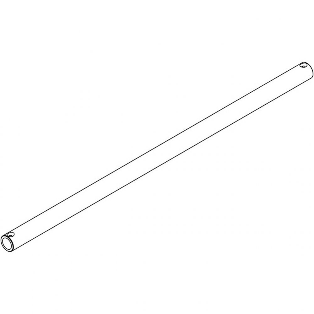 Black and white line drawing of a cylindrical microphone tube with circular connectors on both ends.
