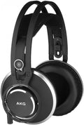 Black and silver over-ear headphones with padded ear cups and AKG logo on the ear cup.