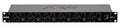 Black audio device with six volume and mix controls, labeled HP6E by AKG, with on/off switch.
