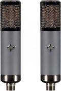 Two gray microphones with black mesh tops and TELEFUNKEN logo side by side on white background.