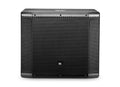 Front view of a black JBL speaker with metal mesh grille and logo in center.