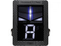 Black rectangular pedal tuner with digital display showing note A# and side input/output jacks.