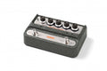 Black and silver modulation pedal with five knobs, two footswitches, and one toggle switch labeled for chorus and vibrato effects.