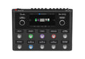 Top view of a black multi-effects guitar pedal with multiple knobs, footswitches, and a color display screen.