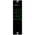 Black rectangular panel with two screws and 16 green indicator lights numbered 1 to 16.