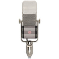 Front view of a silver vintage-style microphone with grille and AEA logo on body.