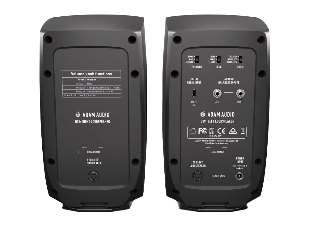 ADAM D3V Monitors Black — Studio Monitor, nearfield reference loudspeaker