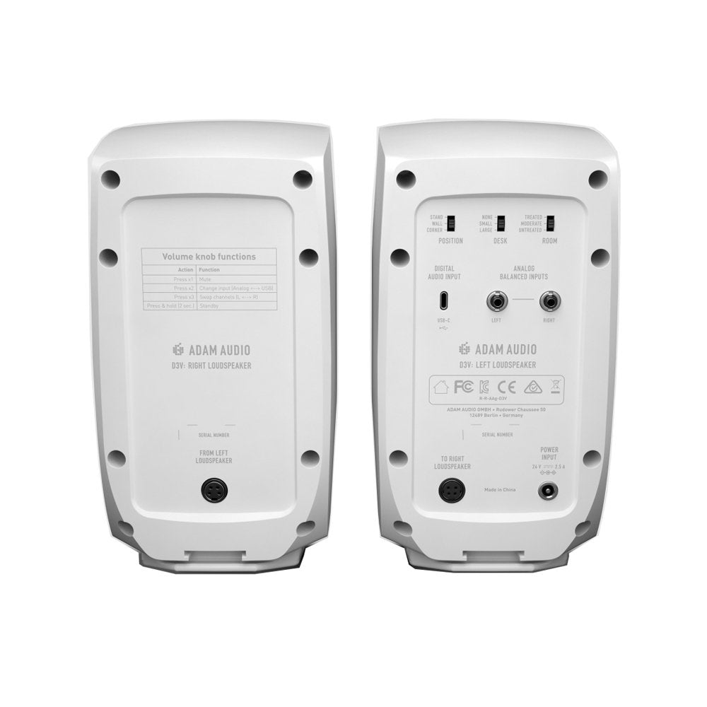 ADAM D3V Monitors White — Studio Monitor, nearfield reference loudspeaker