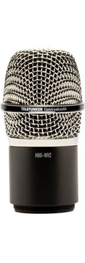 Close-up front view of a metallic and black TELEFUNKEN M80-WH2 microphone head.
