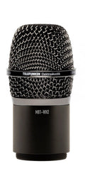 Front view of a black TELEFUNKEN M81-WH2 microphone with metal mesh grille and model text on the body.