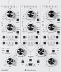 Front panel of a WesAudio Pandora with knobs, buttons, and a USB type B connector for studio processing.