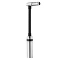 Silver and black microphone with a flexible black neck and a 3-pin male XLR connector on a white background.