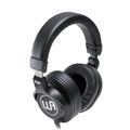 Black over-ear headphones with padded headband and ear cups showing a "wa" logo on ear cup.