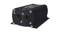 Black metal box with two 3-pin male circular connectors on one end, labeled SONIFEX DIO 01.