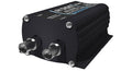 Black rectangular converter unit with two silver BNC connectors on one side and labeled text on top.