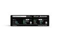 Front panel of a black ProAudio device showing mode and clock select buttons with indicator lights and a power switch.