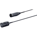Black microphone capsule with integrated cable and 3-pin male XLR connector on white background.