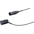 Black microphone capsule with cable and attached 3-pin male XLR connector.