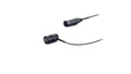 Small black microphone capsule connected to a cable with a 3-pin male XLR connector on a white background.