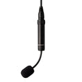 Black microphone with flexible gooseneck and foam windscreen, branded EARTHWORKS