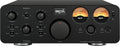 Front panel of a black SPL Phonitor x headphone amplifier with knobs, switches, VU meters, and headphone outputs.