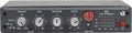 Front panel of an AEA 1029 stereo VCA compressor with knobs, indicator lights, and push buttons.